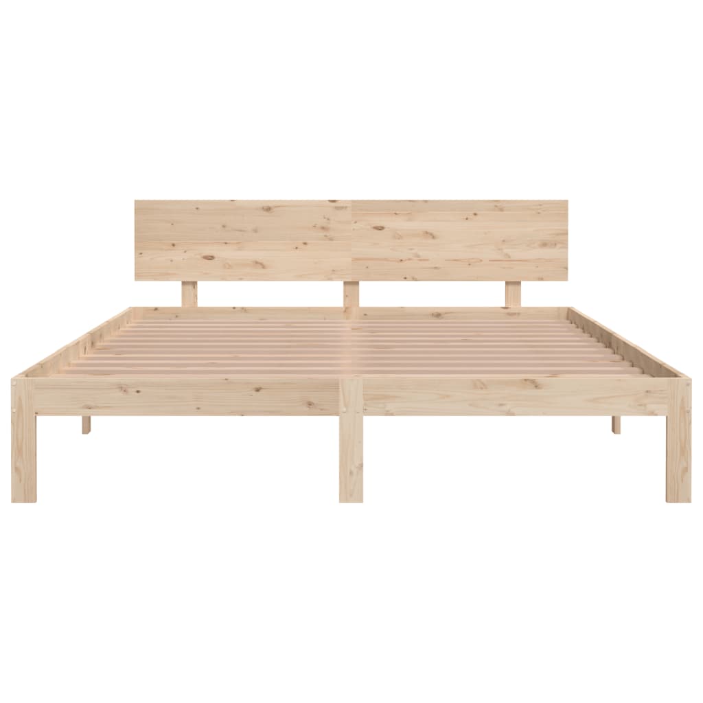 Bed Frame without Mattress Solid Wood Pine 160x200cm