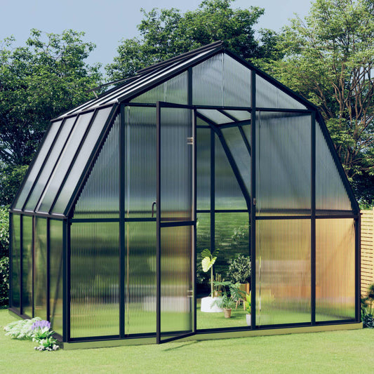 Greenhouse with Base Frame Anthracite 6.43 m² Aluminium