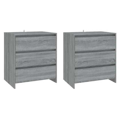 3 Piece Sideboard Grey Sonoma Engineered Wood