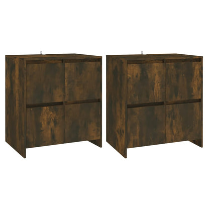 Sideboards 2 pcs Smoked Oak 70x41x75 cm Engineered Wood