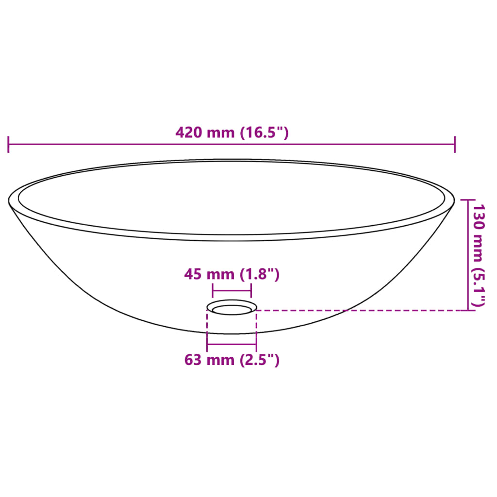 Bathroom Sink with Tap and Push Drain Frosted Tempered Glass