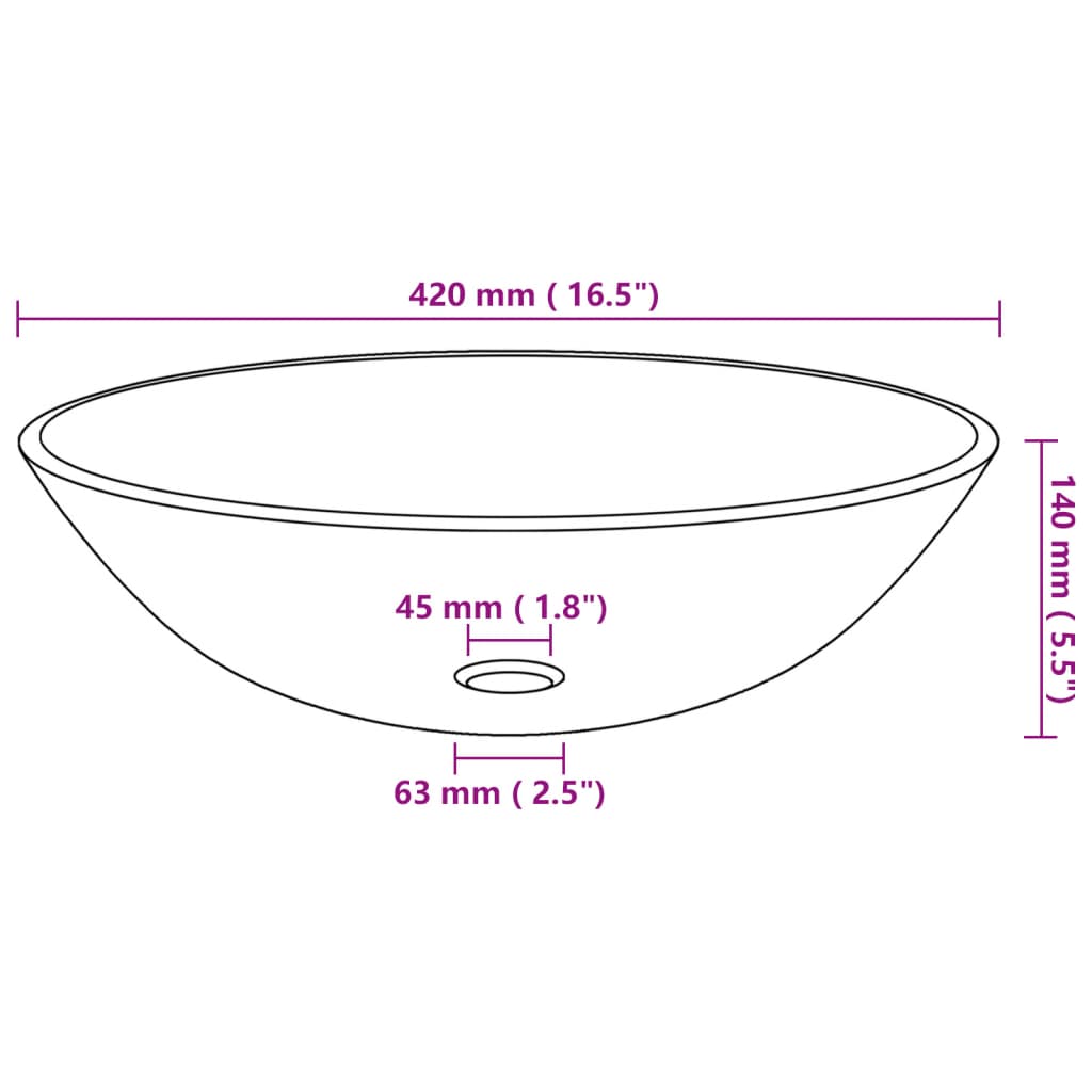 Bathroom Sink with Tap and Push Drain Frosted Tempered Glass