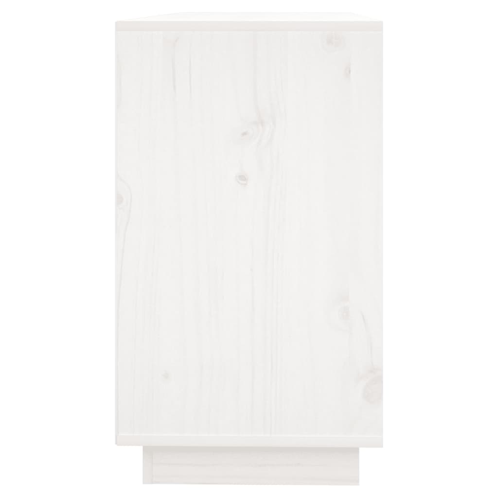 Sideboard White 111x34x60 cm Solid Wood Pine