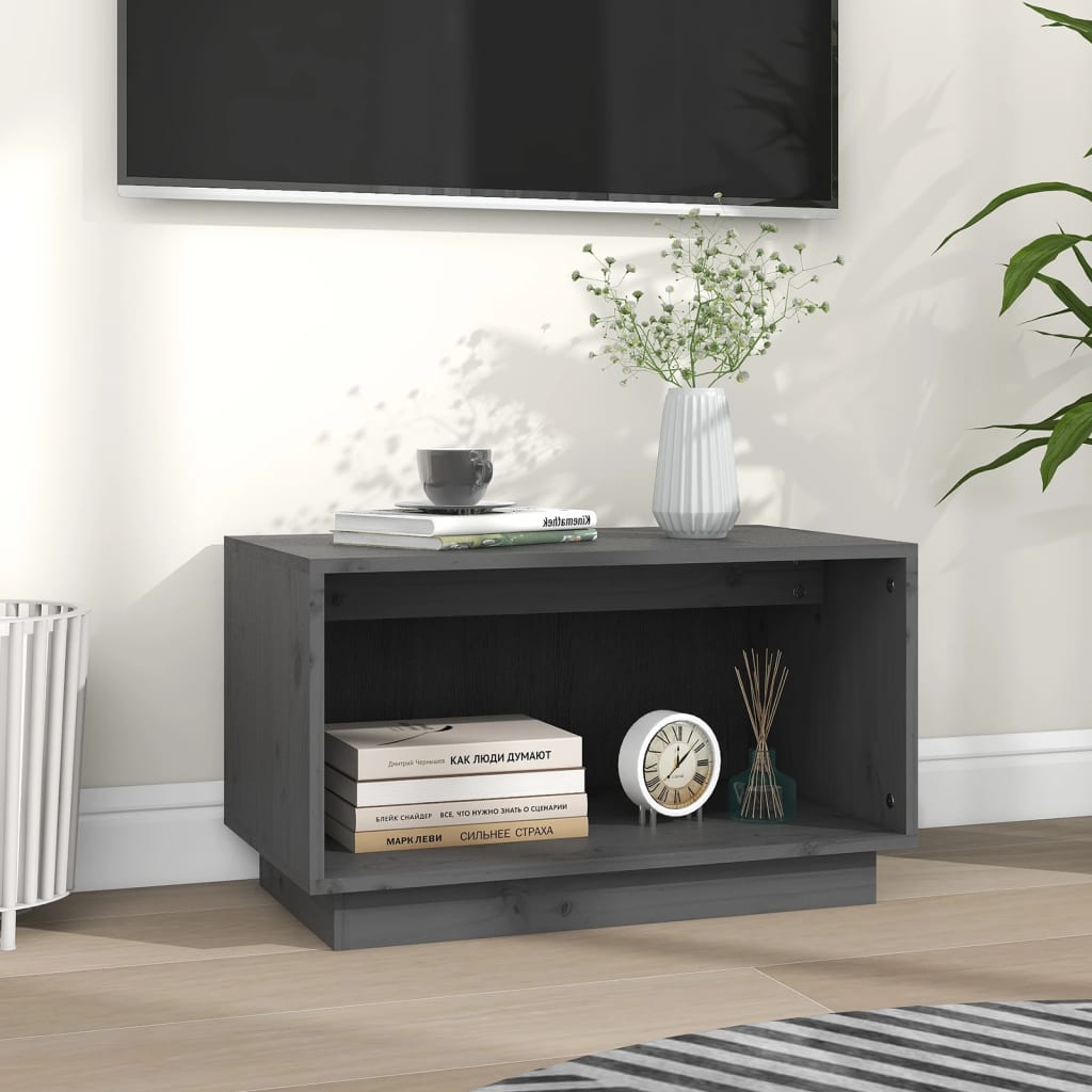 TV Cabinet Grey 60x35x35 cm Solid Wood Pine