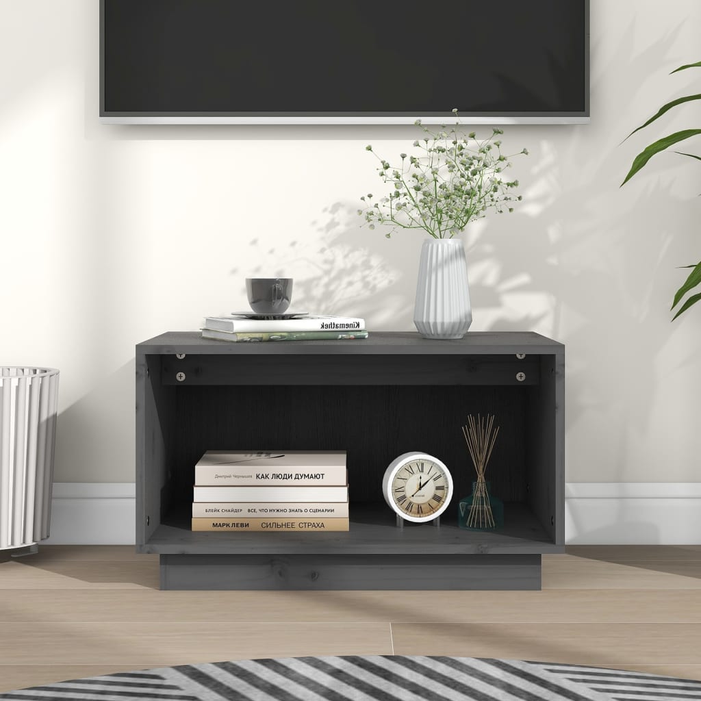 TV Cabinet Grey 60x35x35 cm Solid Wood Pine