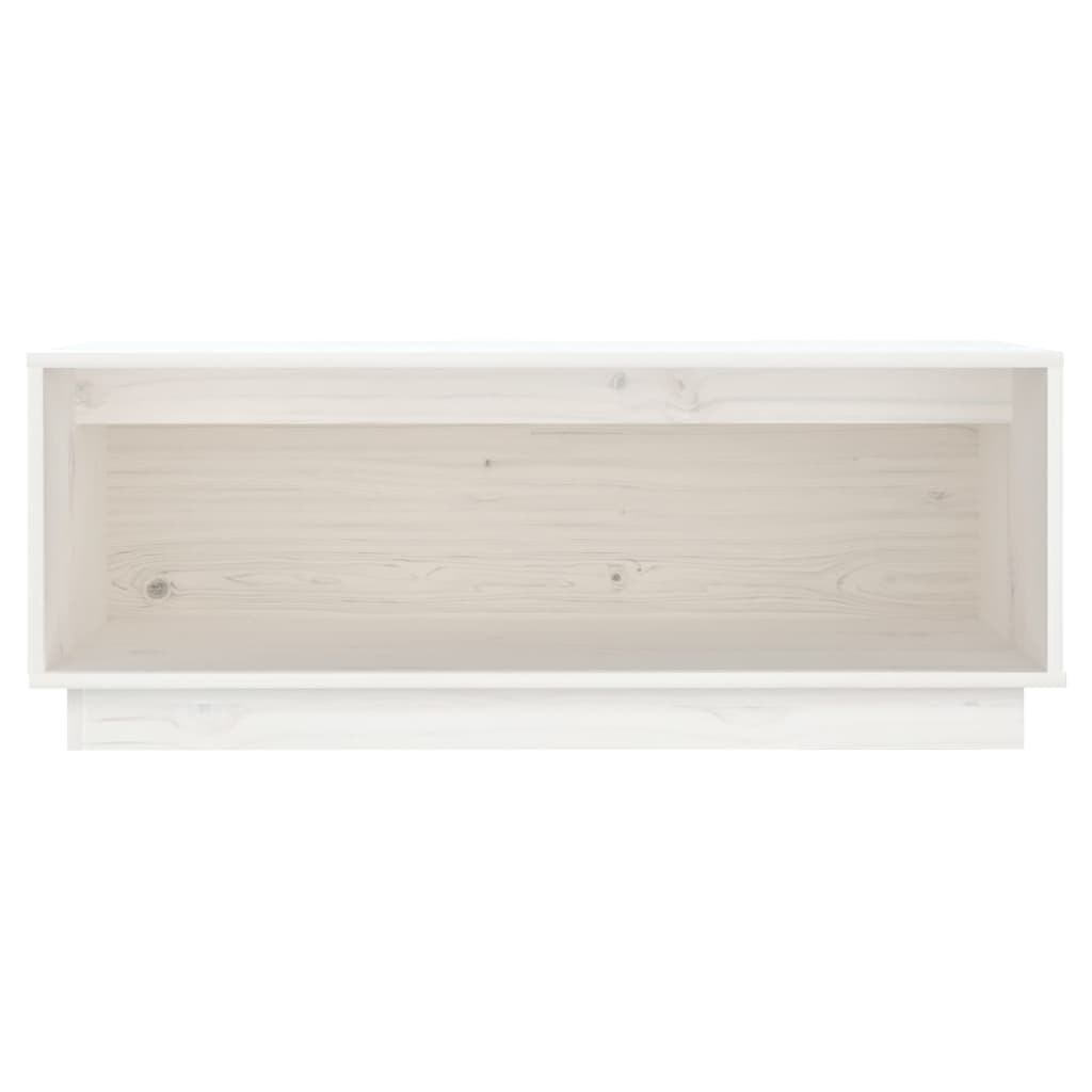 TV Cabinet White 90x35x35 cm Solid Wood Pine