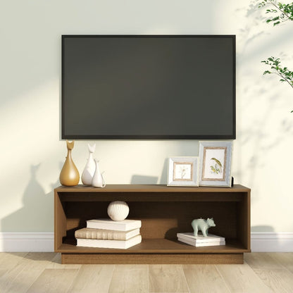 TV Cabinet Honey Brown 90x35x35 cm Solid Wood Pine