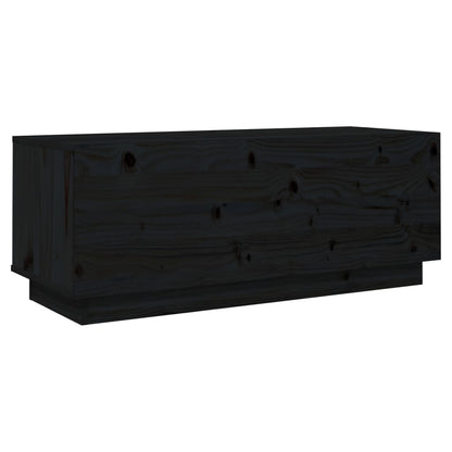 TV Cabinet Black 90x35x35 cm Solid Wood Pine