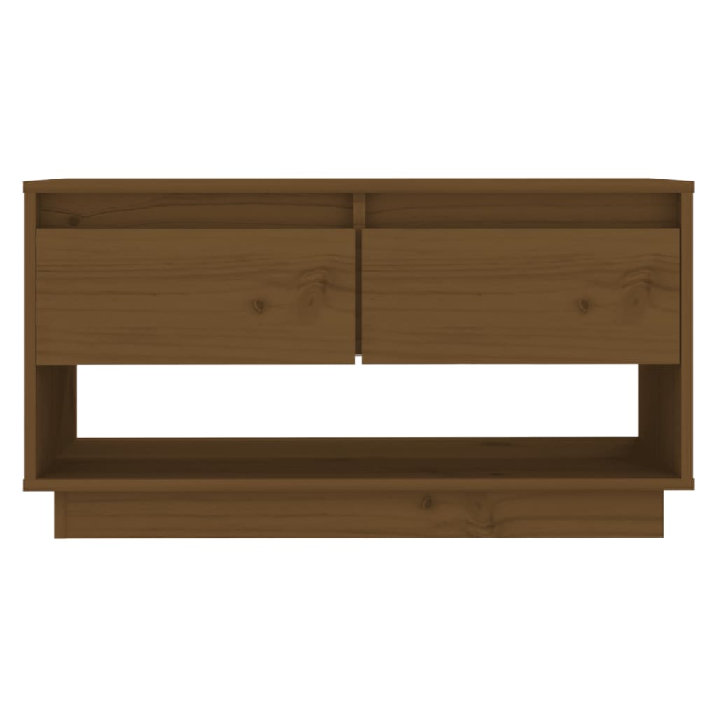 TV Cabinet Honey Brown 74x34x40 cm Solid Wood Pine