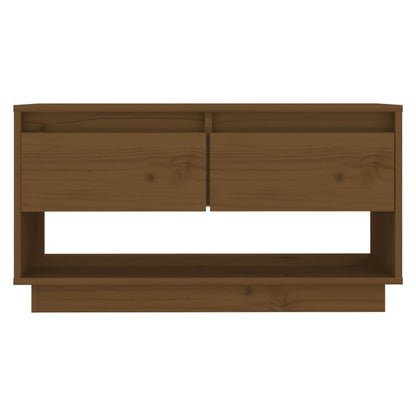 TV Cabinet Honey Brown 74x34x40 cm Solid Wood Pine