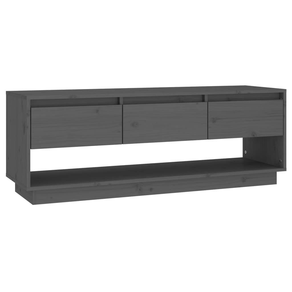 TV Cabinet Grey 110.5x34x40 cm Solid Wood Pine