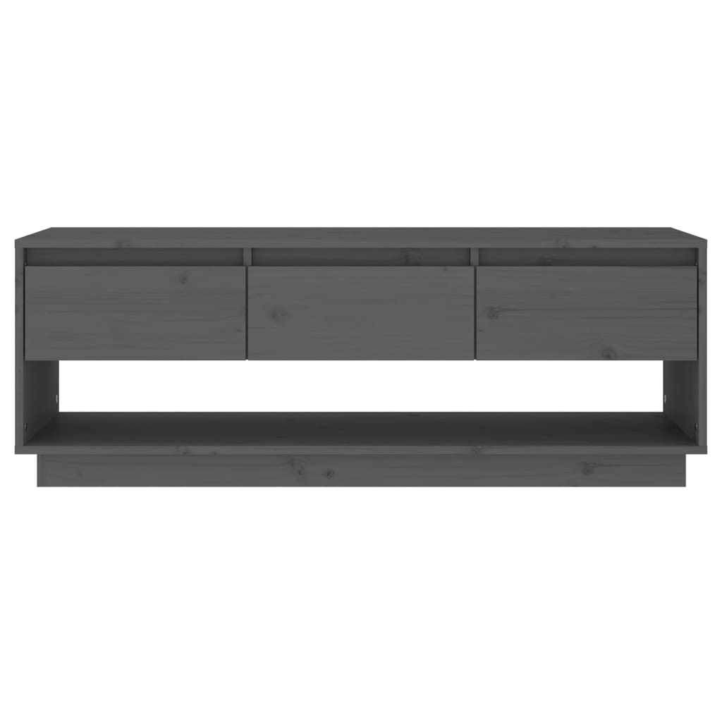 TV Cabinet Grey 110.5x34x40 cm Solid Wood Pine