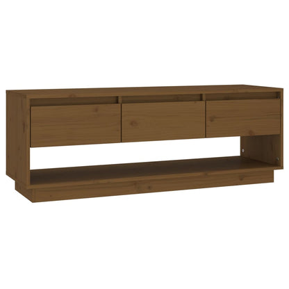 TV Cabinet Honey Brown 110.5x34x40 cm Solid Wood Pine