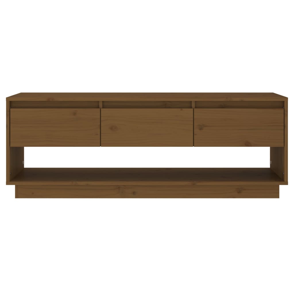 TV Cabinet Honey Brown 110.5x34x40 cm Solid Wood Pine