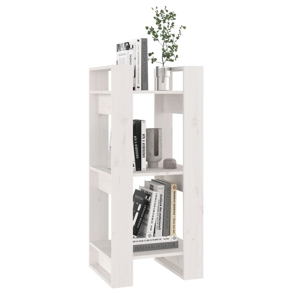 Book Cabinet/Room Divider White 41x35x91 cm Solid Wood Pine