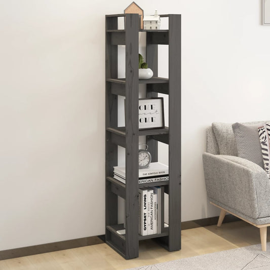 Book Cabinet/Room Divider Grey 41x35x160 cm Solid Wood Pine