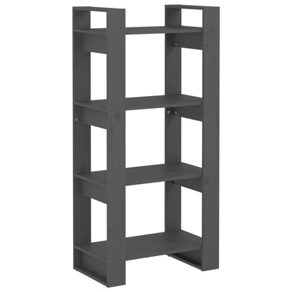 Book Cabinet/Room Divider Grey 60x35x125 cm Solid Wood