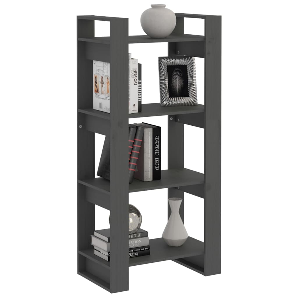 Book Cabinet/Room Divider Grey 60x35x125 cm Solid Wood