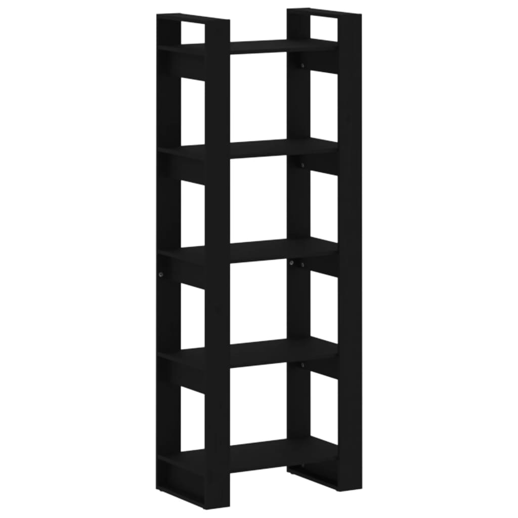 Book Cabinet/Room Divider Black 60x35x160 cm Solid Wood