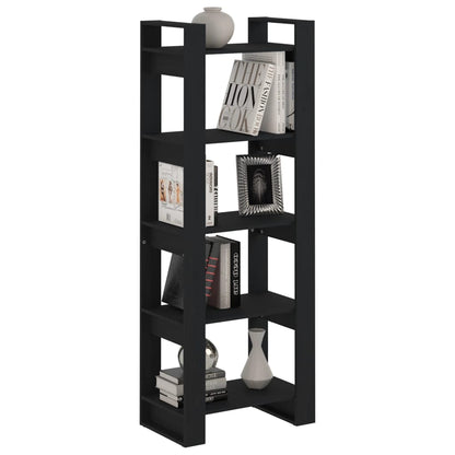 Book Cabinet/Room Divider Black 60x35x160 cm Solid Wood