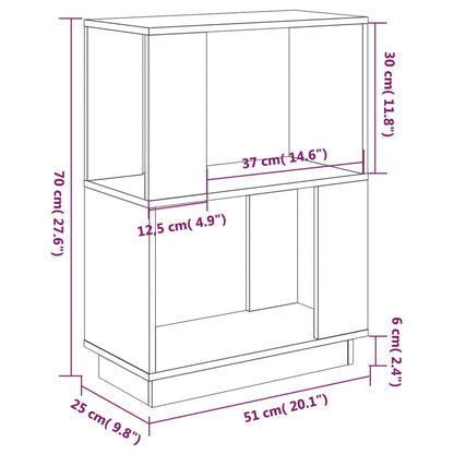 Book Cabinet/Room Divider Black 51x25x70 cm Solid Wood Pine