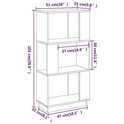 Book Cabinet/Room Divider Grey 51x25x101 cm Solid Wood Pine