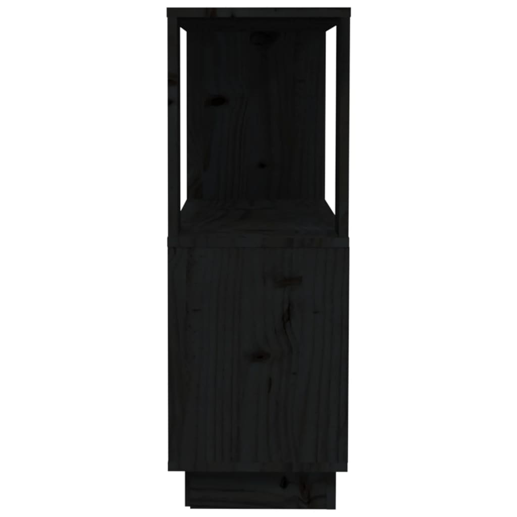 Book Cabinet/Room Divider Black 80x25x70 cm Solid Wood Pine