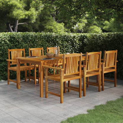 7 Piece Garden Dining Set Solid Wood Acacia