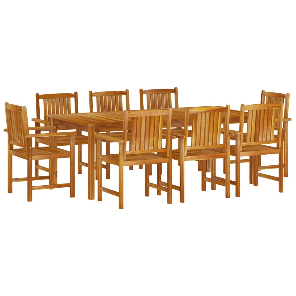 9 Piece Garden Dining Set Solid Wood Acacia