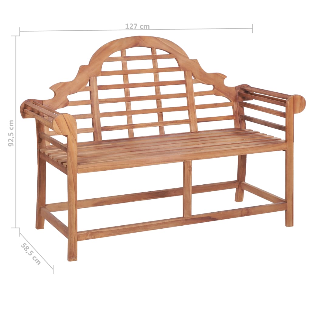 Garden Bench 127x58.5x92.5 cm Solid Wood Teak