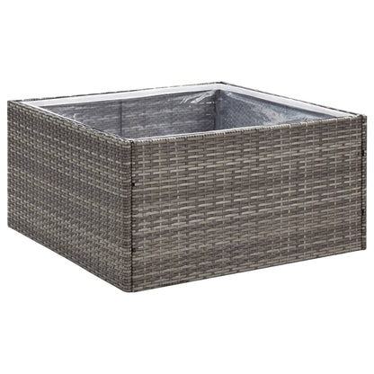 Garden Planter Grey 80x80x40 cm Poly Rattan