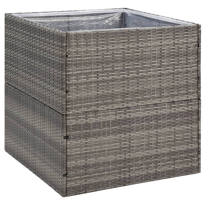 Garden Planter Grey 80x80x80 cm Poly Rattan