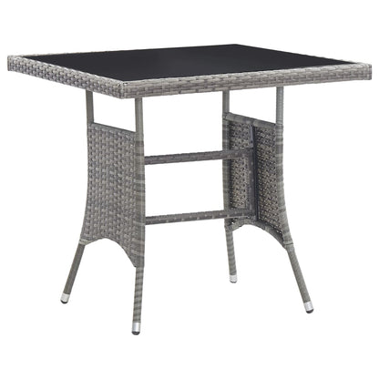 Garden Table Grey 80x80x74 cm Poly Rattan