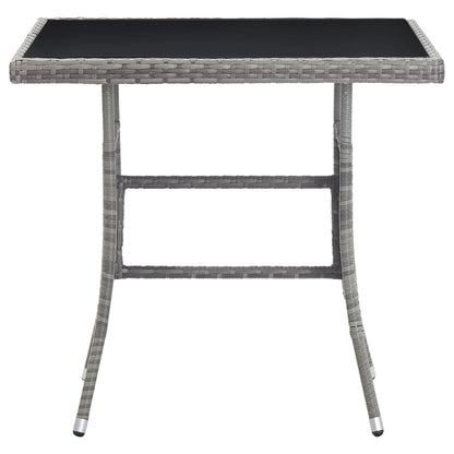 Garden Table Grey 80x80x74 cm Poly Rattan