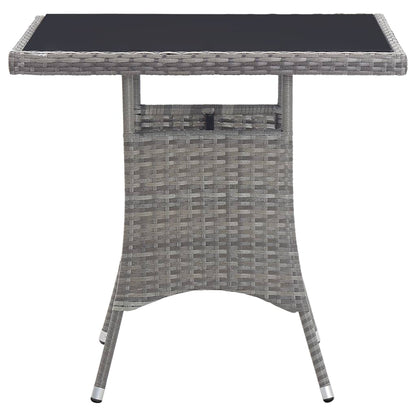 Garden Table Grey 80x80x74 cm Poly Rattan