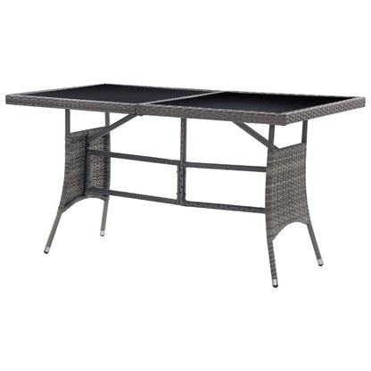 Garden Table Grey 140x80x74 cm Poly Rattan