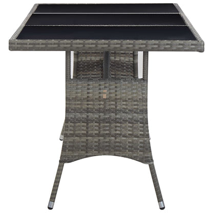 Garden Table Grey 170x80x74 cm Poly Rattan