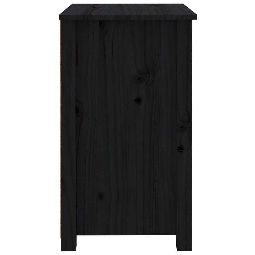 Bedside Cabinets 2 pcs Black 50x35x61.5 cm Solid Wood Pine