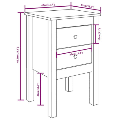 Bedside Cabinet 40x35x61.5 cm Solid Wood Pine