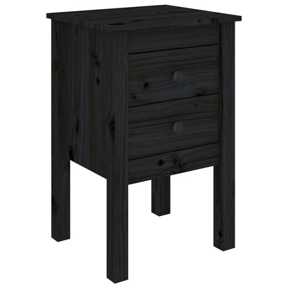 Bedside Cabinets 2 pcs Black 40x35x61.5 cm Solid Wood Pine