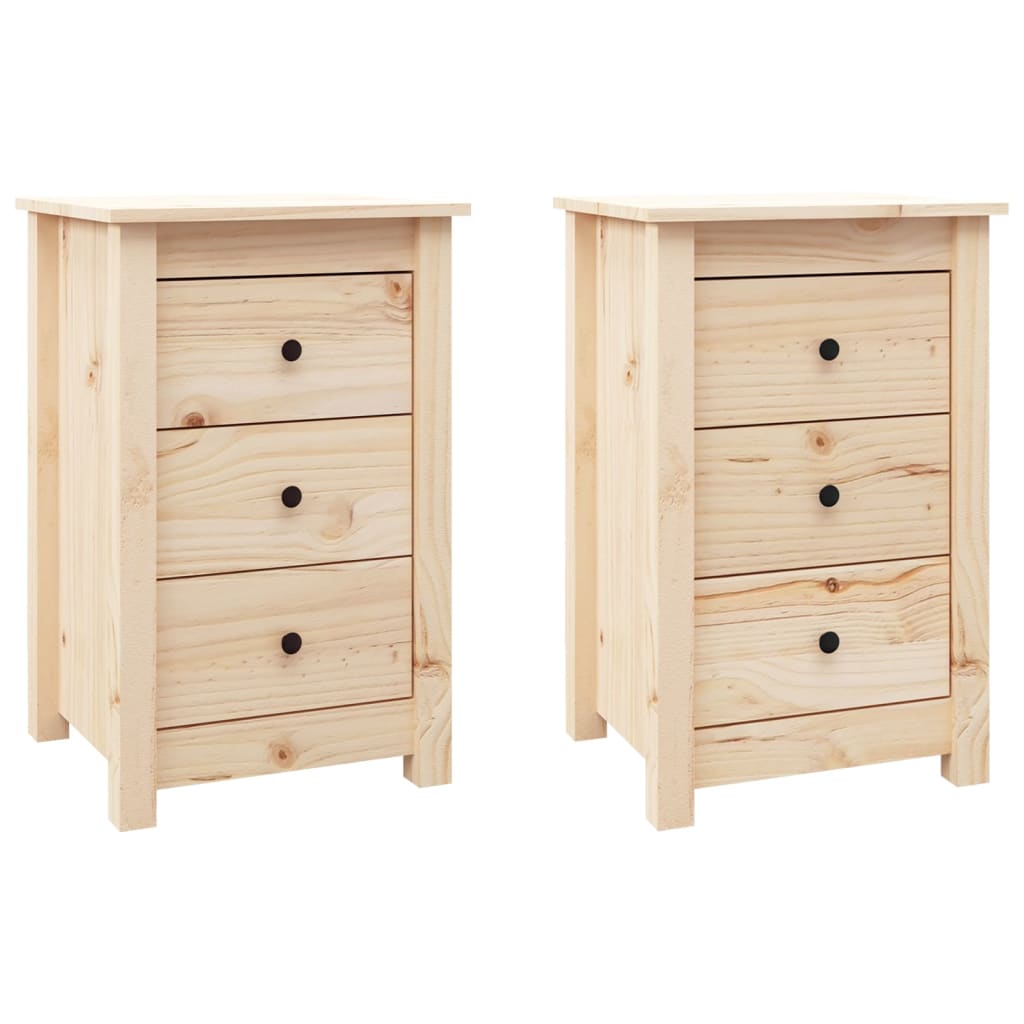 Bedside Cabinets 2 pcs 40x35x61.5 cm Solid Wood Pine