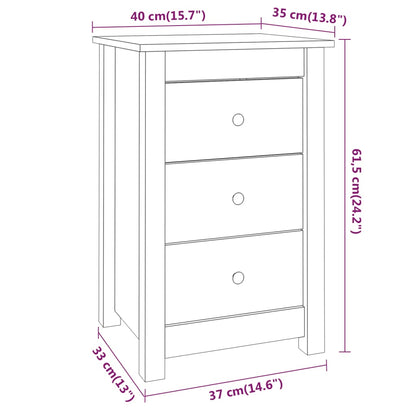 Bedside Cabinets 2 pcs 40x35x61.5 cm Solid Wood Pine