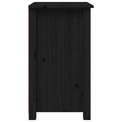 Bedside Cabinet Black 40x35x61.5 cm Solid Wood Pine