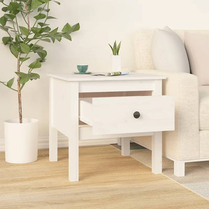 Side Tables 2 pcs White 50x50x49 cm Solid Wood Pine