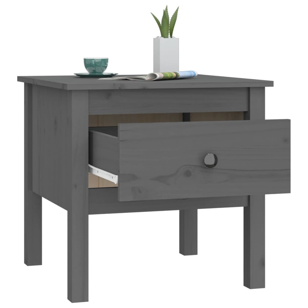 Side Tables 2 pcs Grey 50x50x49 cm Solid Wood Pine