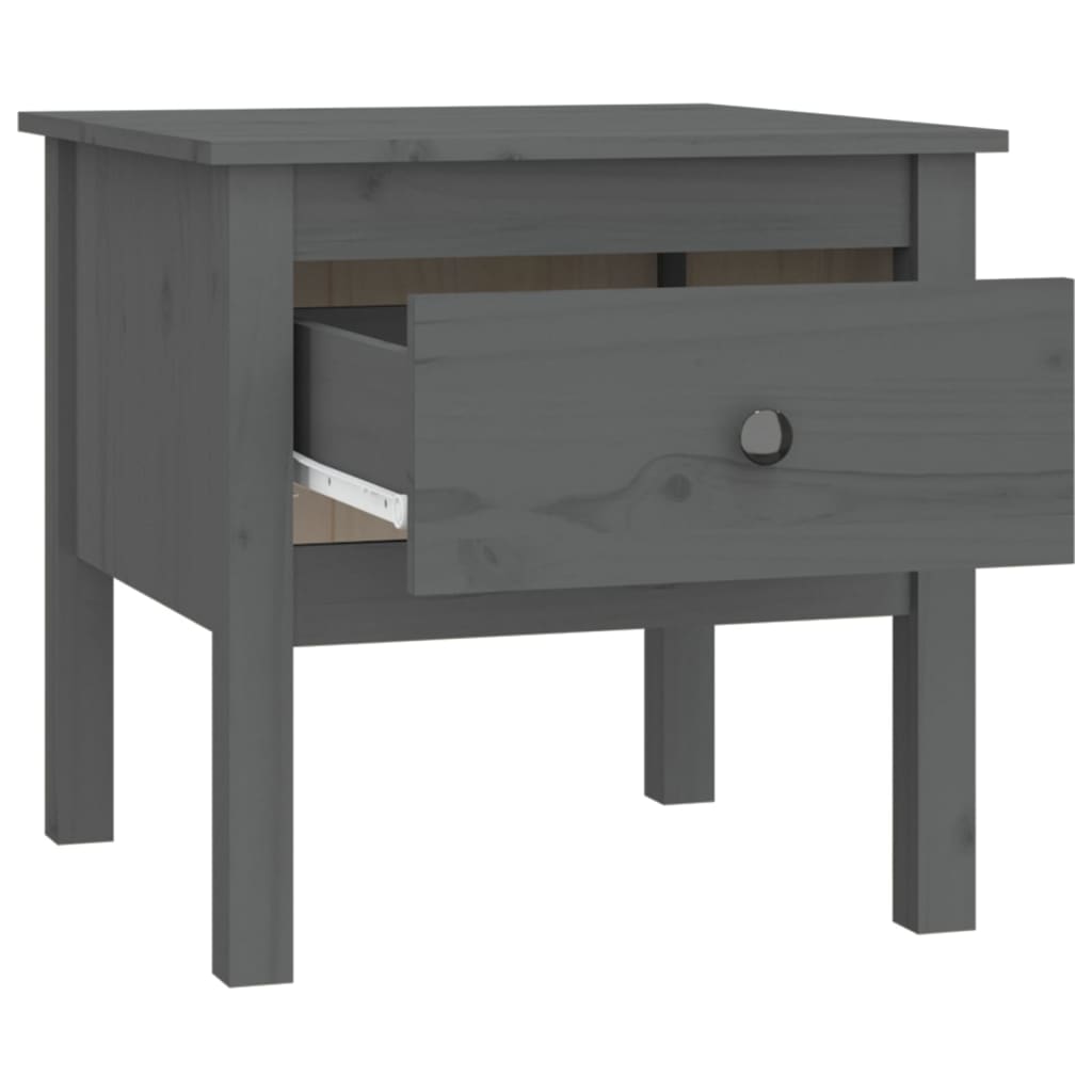 Side Tables 2 pcs Grey 50x50x49 cm Solid Wood Pine