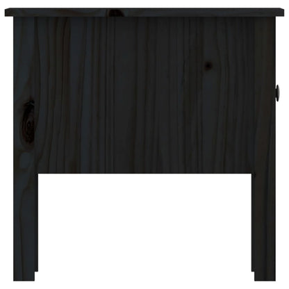 Side Table Black 50x50x49 cm Solid Wood Pine