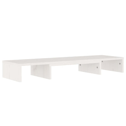 Monitor Stand White 80x24x10.5 cm Solid Wood Pine