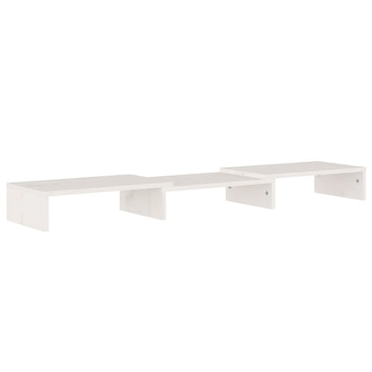 Monitor Stand White 80x24x10.5 cm Solid Wood Pine