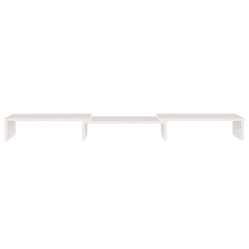 Monitor Stand White 80x24x10.5 cm Solid Wood Pine